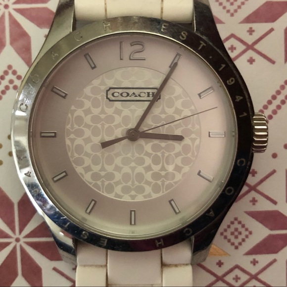 Coach Accessories - Authentic white and silver Coach watch